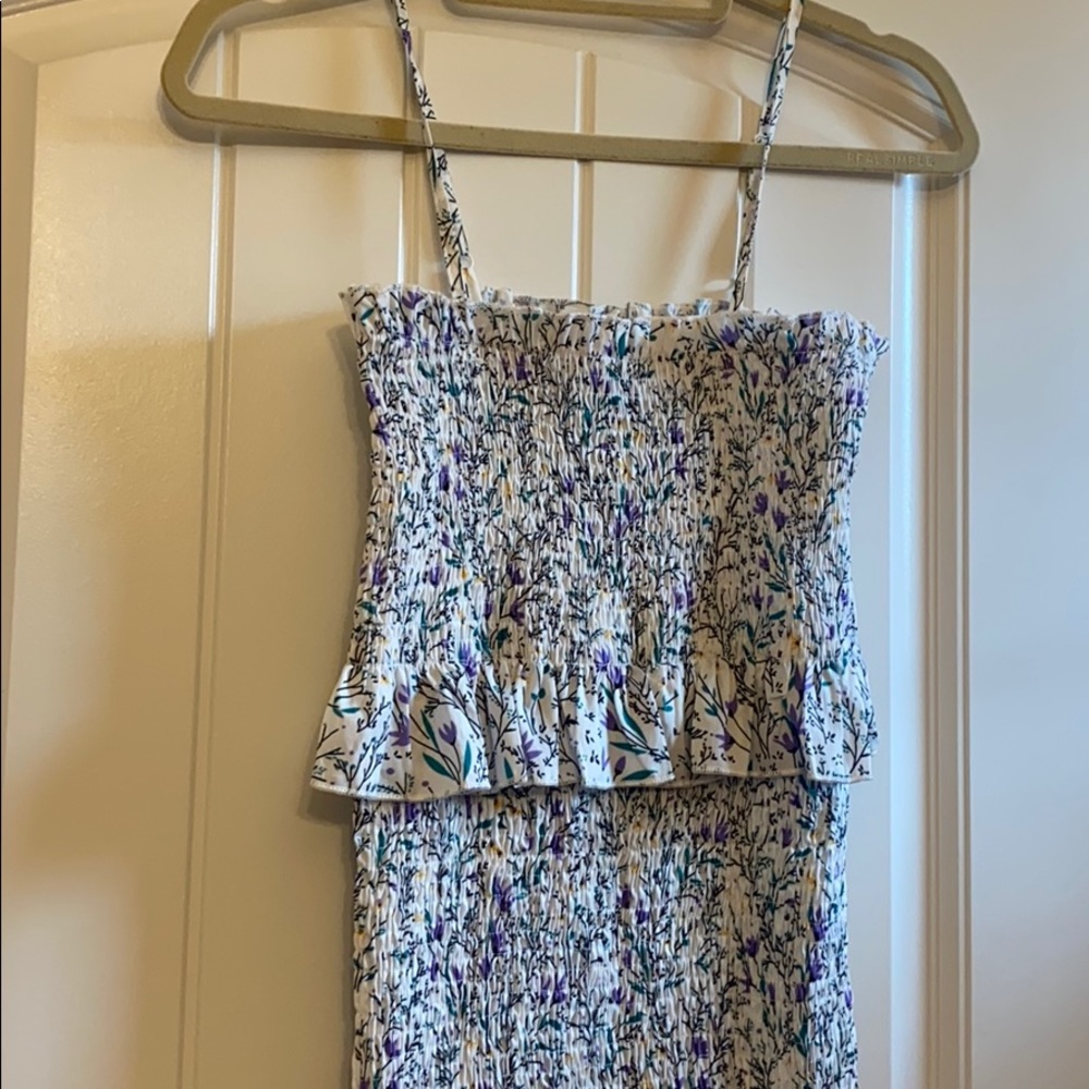 Ruched Floral Midi Dress